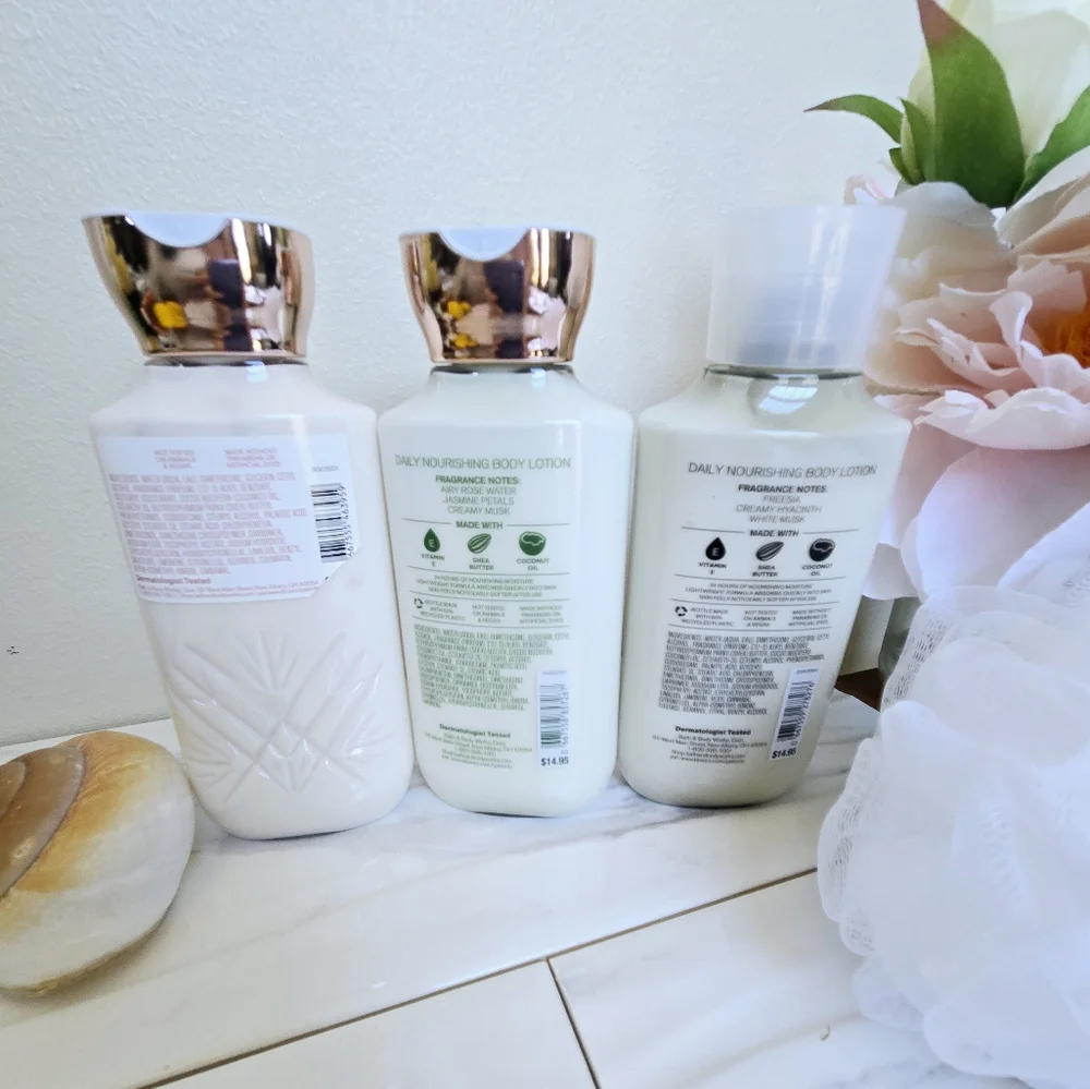 Body Lotion Set - Freesia, Rose, Pure Wonder Bath & Body Works Nwt